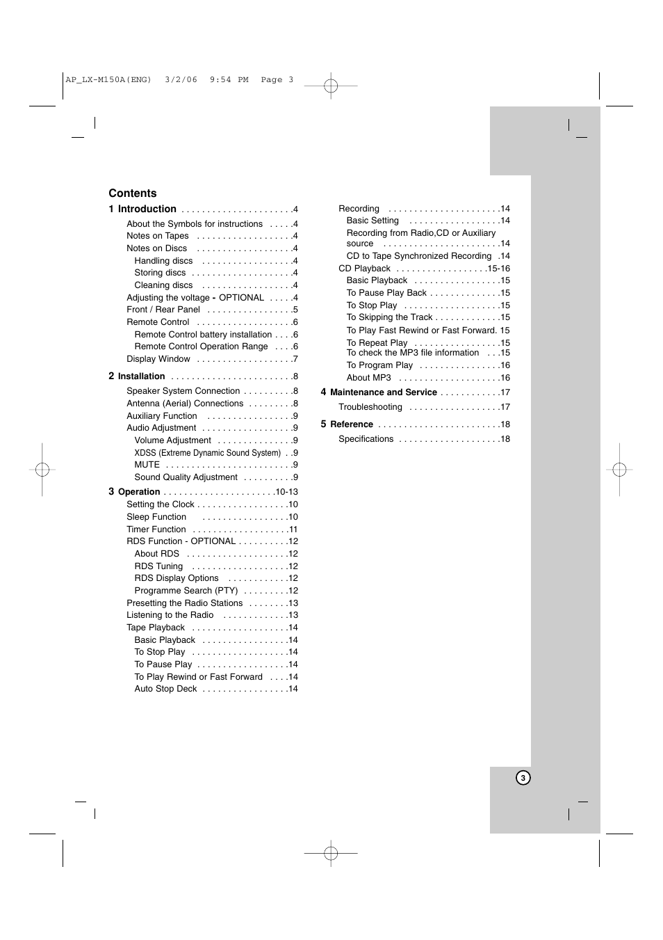 LG LX-M150 User Manual | Page 3 / 19