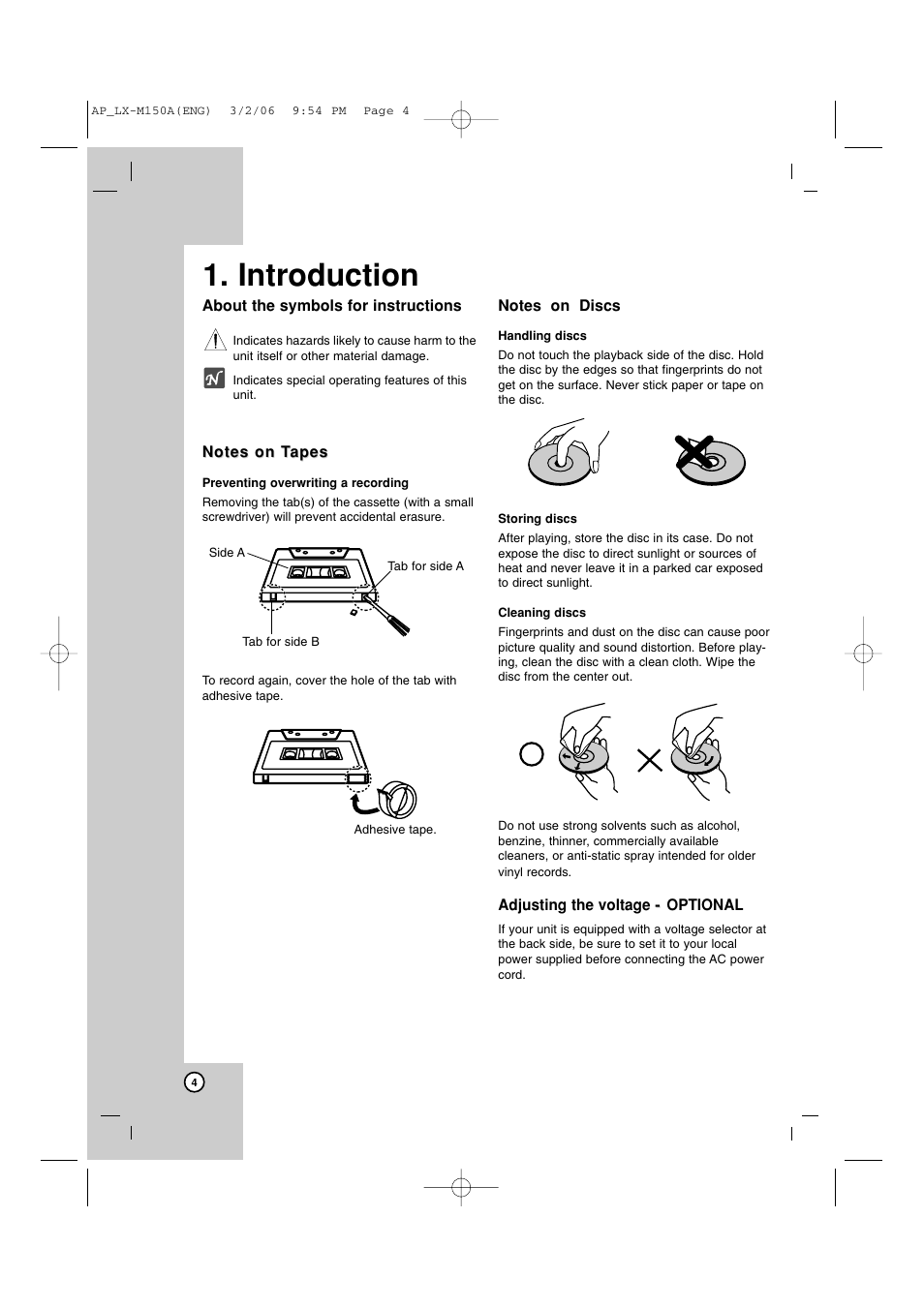 Introduction | LG LX-M150 User Manual | Page 4 / 19