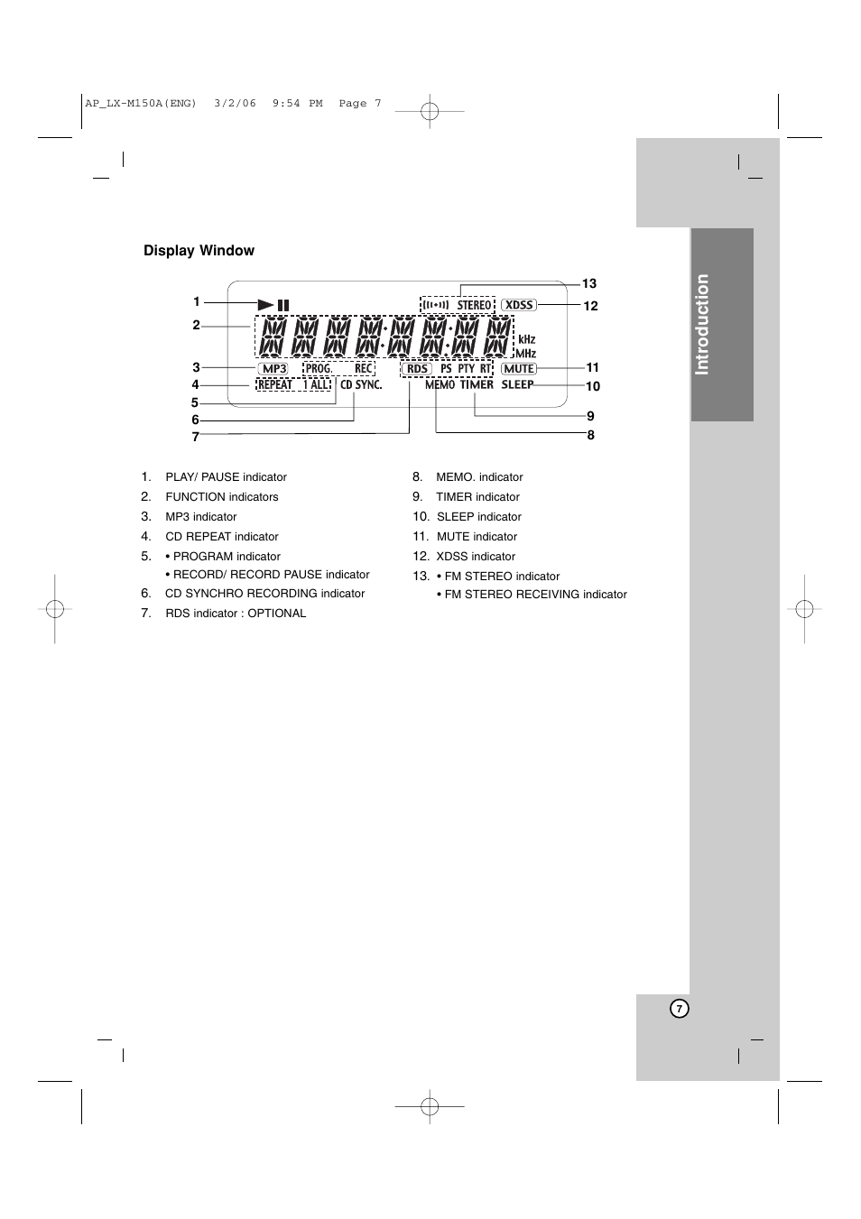 Introduction | LG LX-M150 User Manual | Page 7 / 19