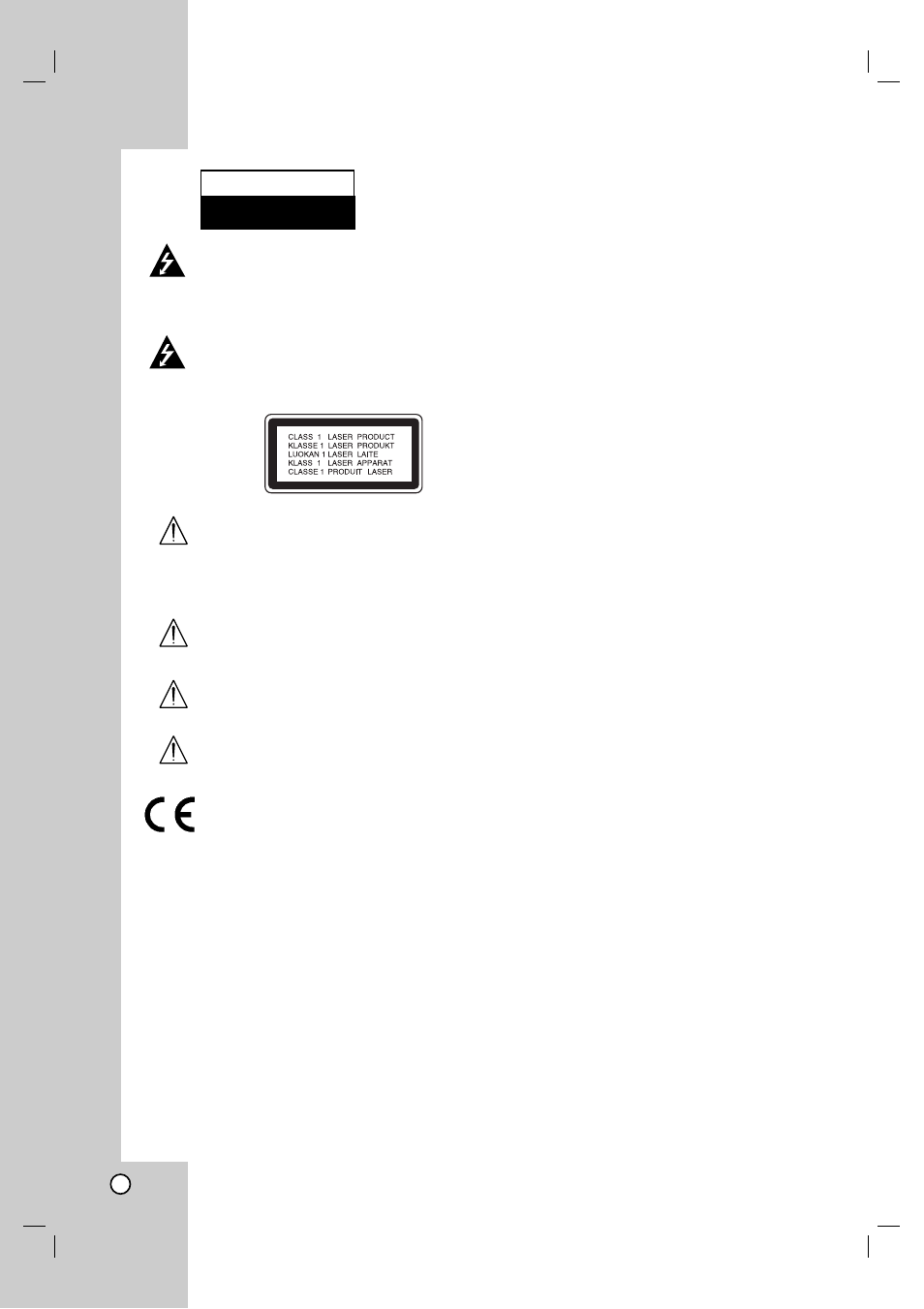 Caution | LG LH-CX245 User Manual | Page 2 / 53