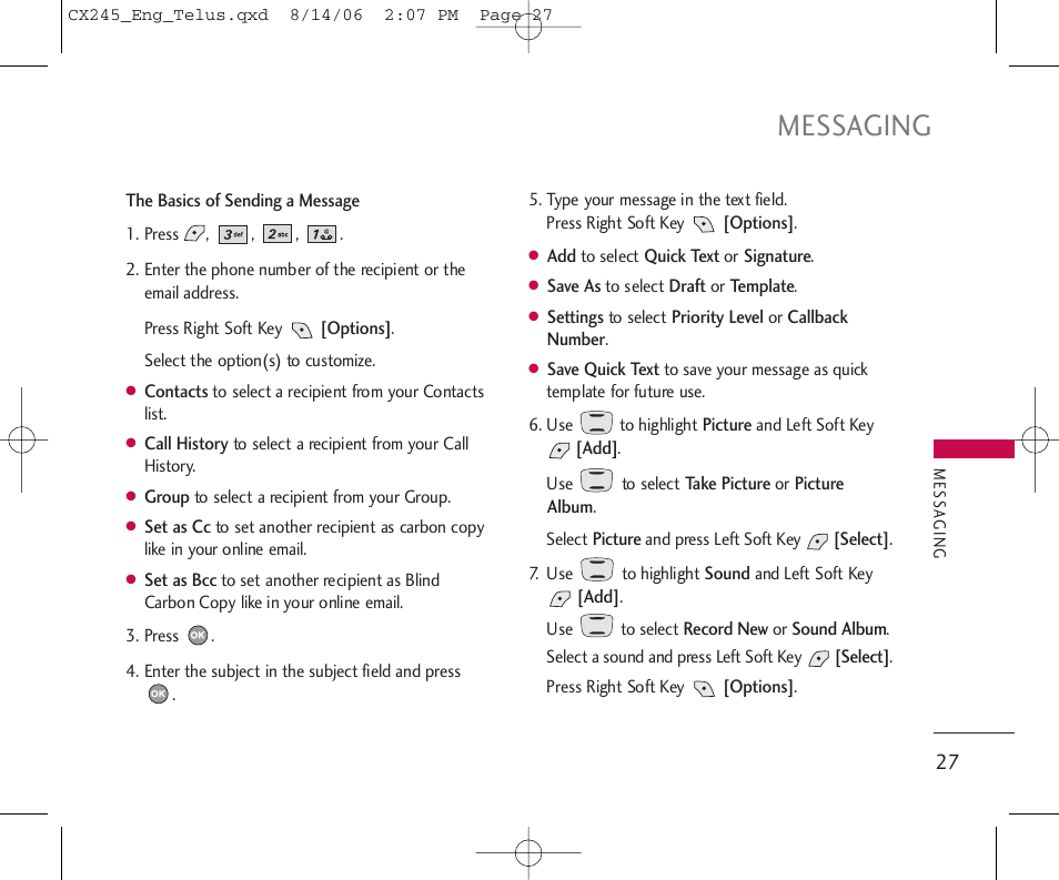 Messaging | LG 245 User Manual | Page 28 / 78