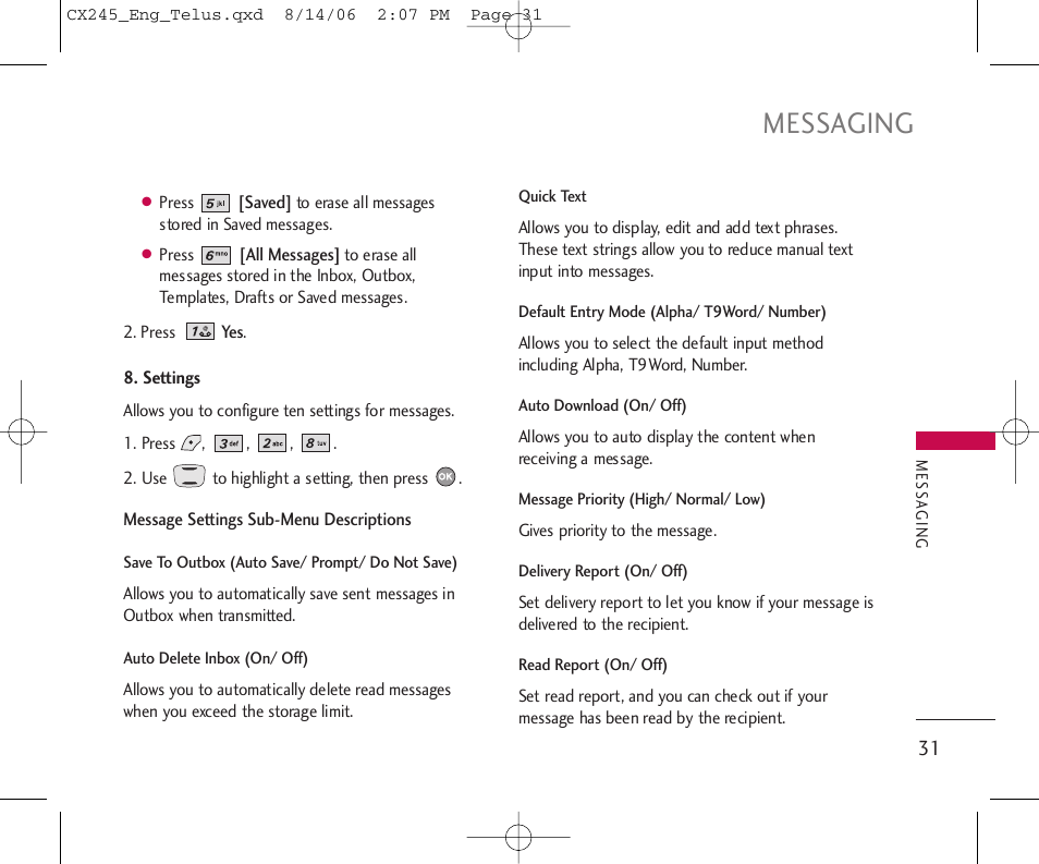 Messaging | LG 245 User Manual | Page 32 / 78