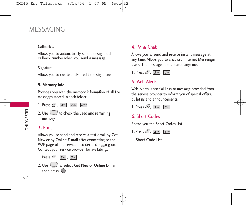 Messaging | LG 245 User Manual | Page 33 / 78