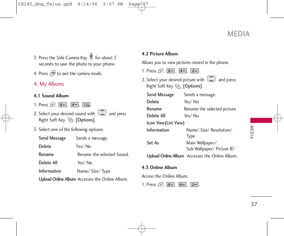 Media | LG 245 User Manual | Page 38 / 78