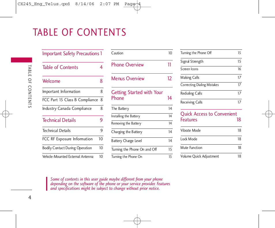 LG 245 User Manual | Page 5 / 78