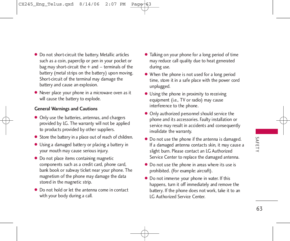 LG 245 User Manual | Page 64 / 78