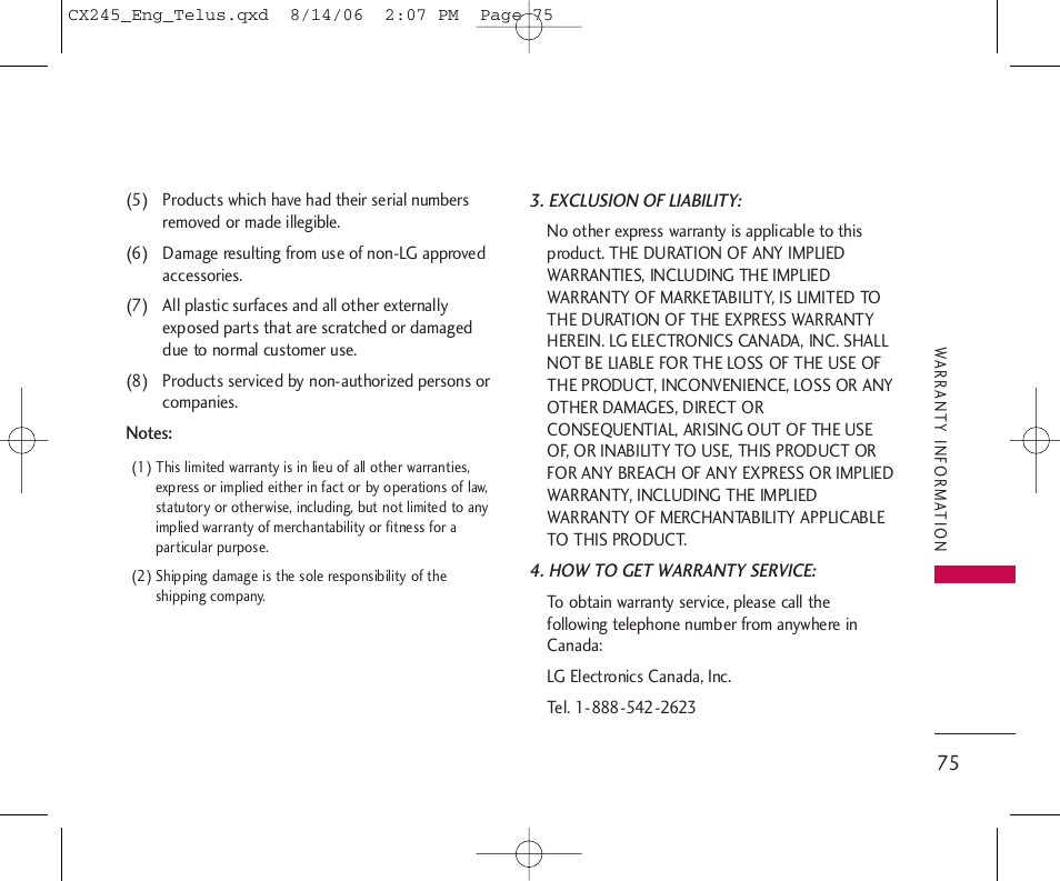 LG 245 User Manual | Page 76 / 78