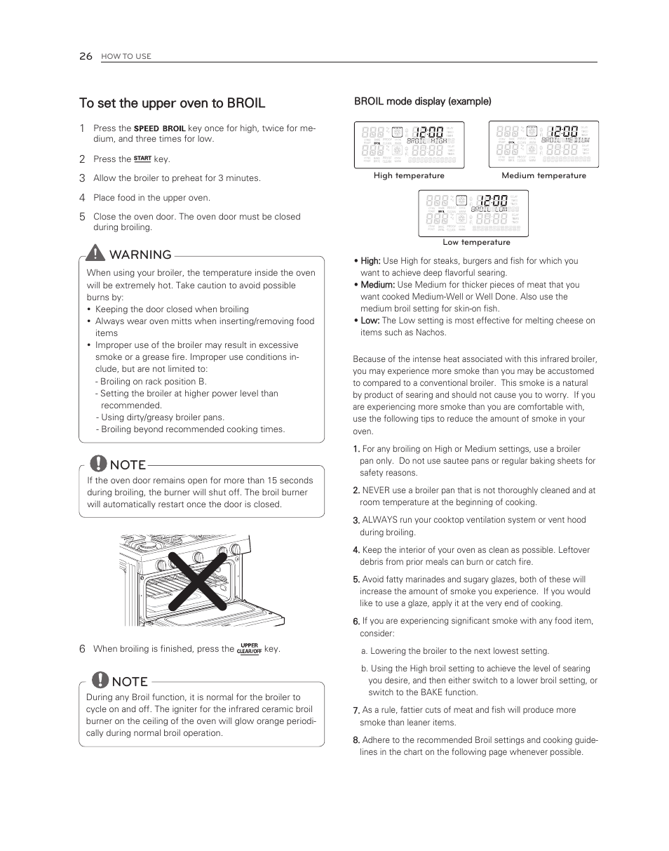 Warning | LG LDG3017ST User Manual | Page 26 / 47