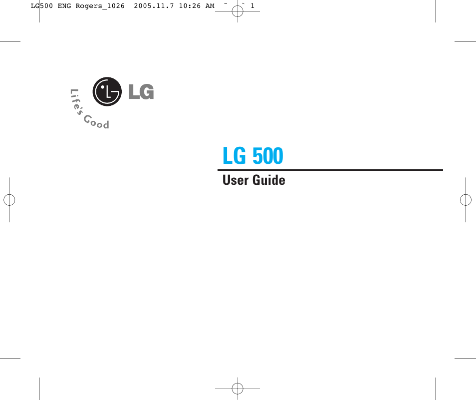 LG 500 User Manual | 85 pages