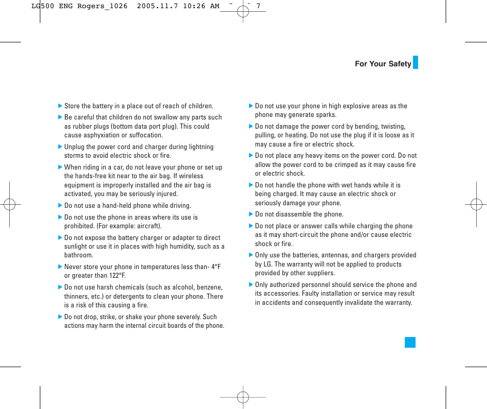 LG 500 User Manual | Page 7 / 85