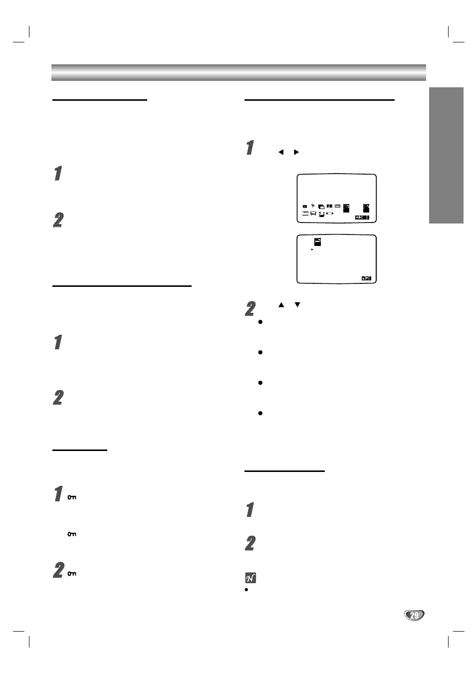 Additional operation - vcr part on screen display, Child lock, Video doctor (self-diagnosis) | Ez (easy) repeat, Opera tion | LG DV1000 User Manual | Page 29 / 37