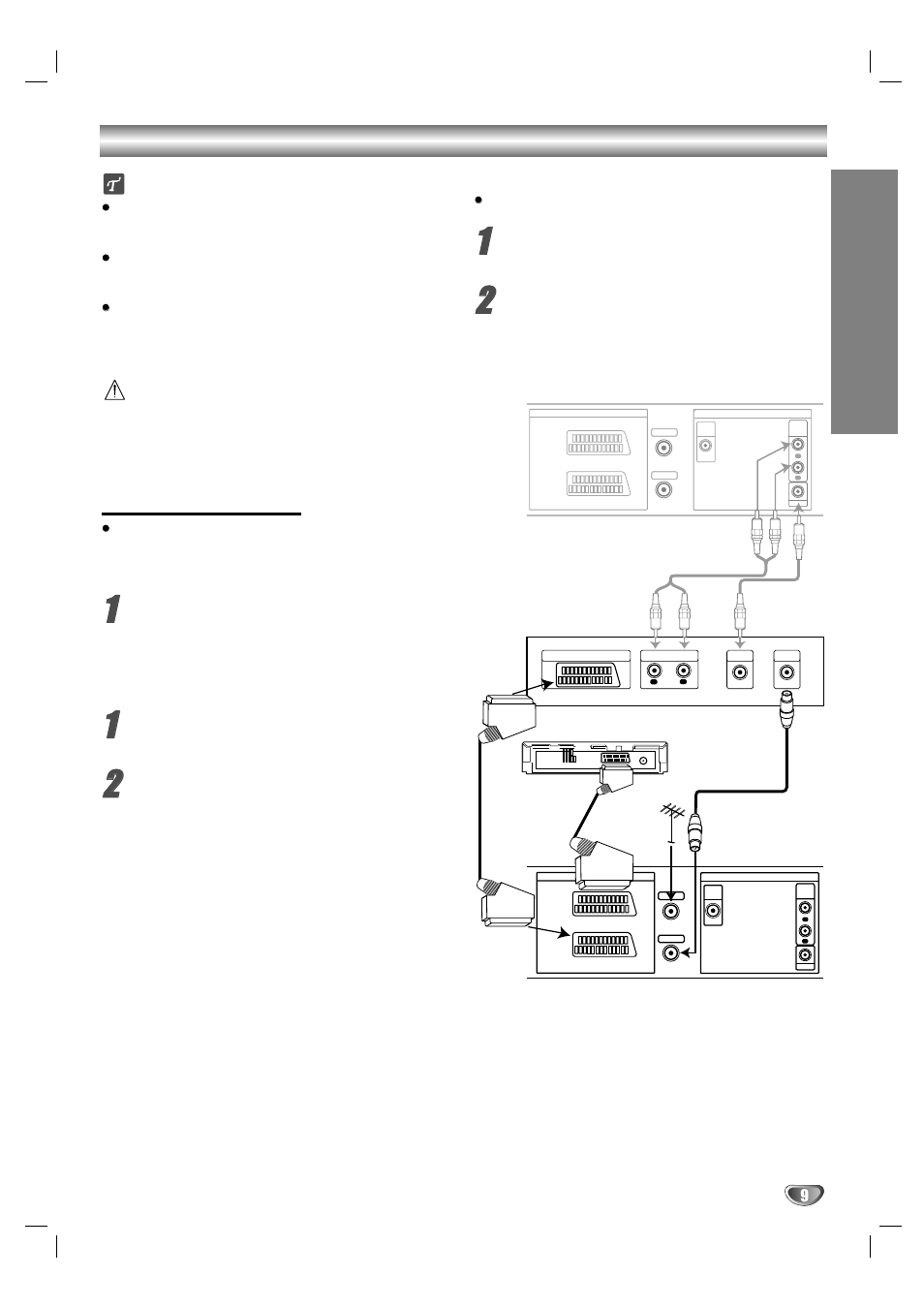 Connections, Connecting to a tv, Prep ara tion | Basic connection (av), Basic connection (rf), Dvd exclusive out connection | LG DV1000 User Manual | Page 9 / 37