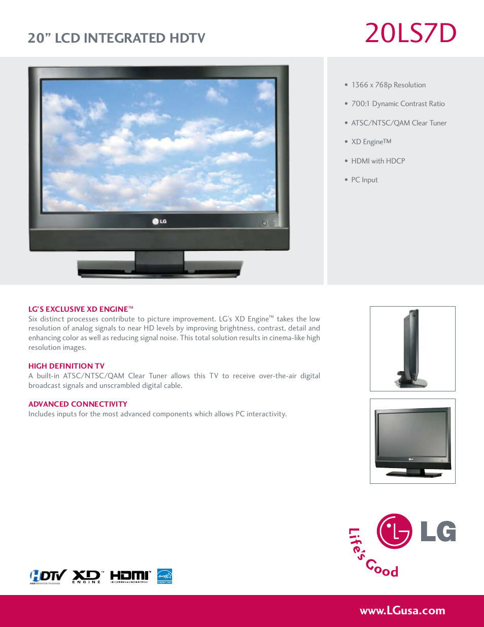 LG 20LS7D User Manual | 2 pages