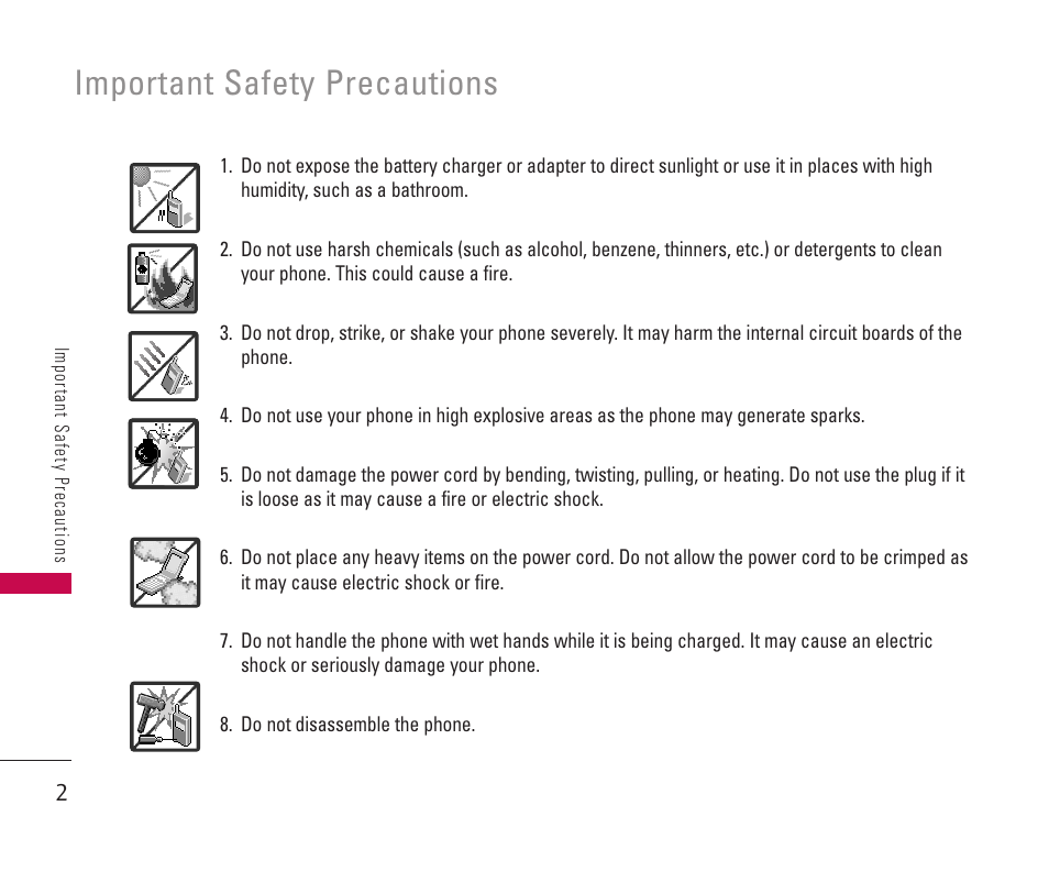 Important safety precautions | LG 550 User Manual | Page 3 / 92