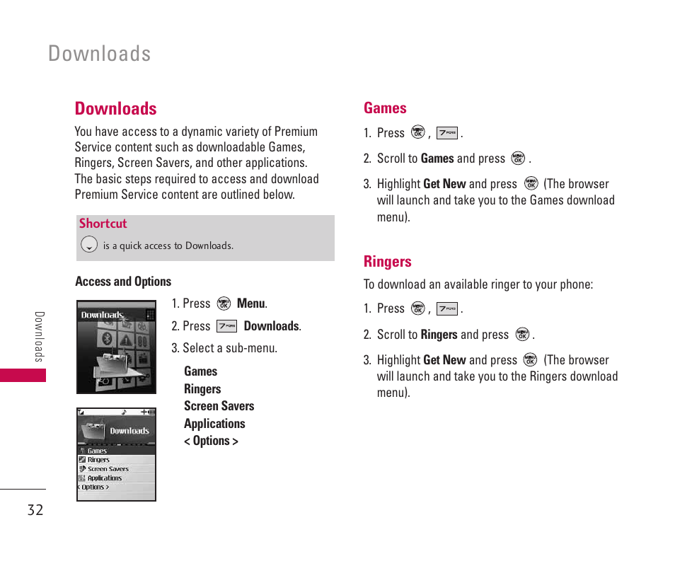 Downloads | LG 550 User Manual | Page 33 / 92