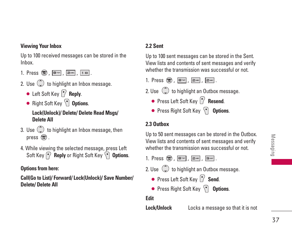 LG 550 User Manual | Page 38 / 92