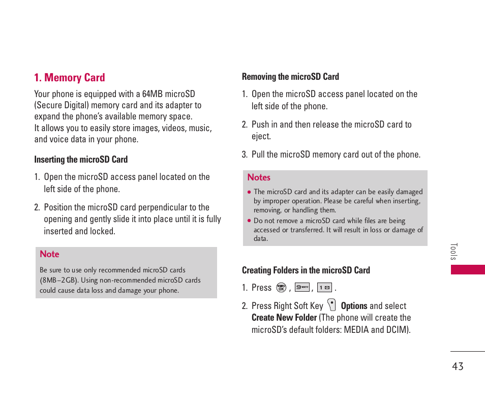 LG 550 User Manual | Page 44 / 92