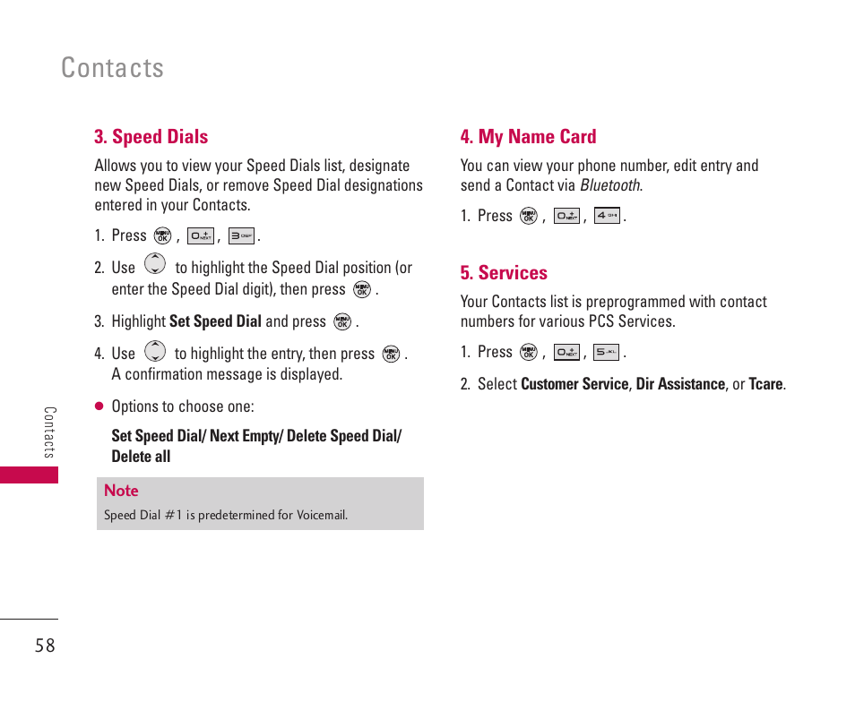 Contacts | LG 550 User Manual | Page 59 / 92