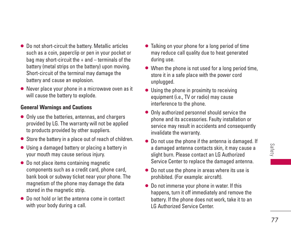 LG 550 User Manual | Page 78 / 92