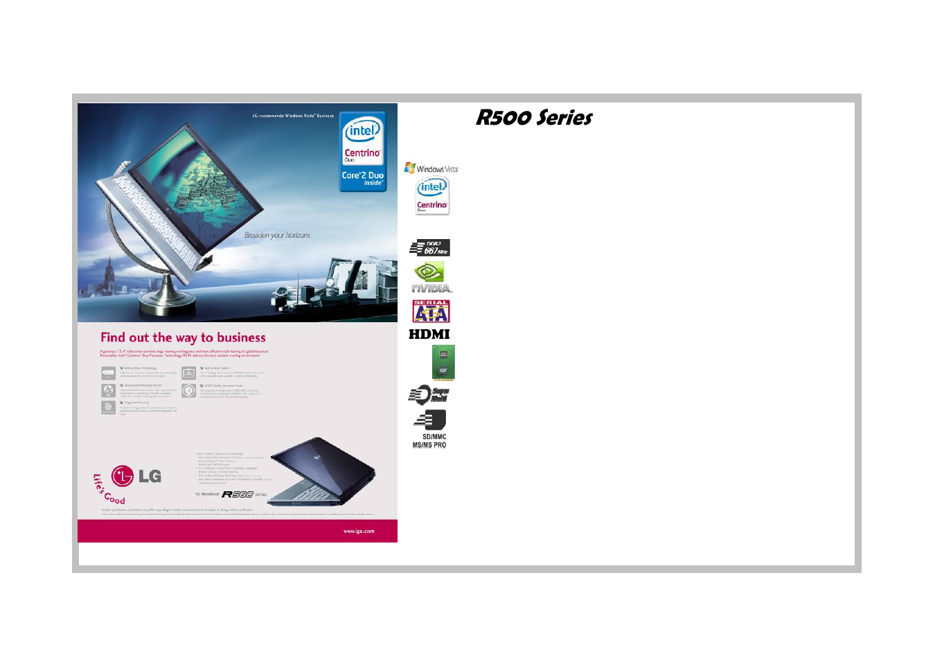 R500 series, Hdmi, 4”w powerful business & entertainer | LG A1 Express Dual User Manual | Page 9 / 9