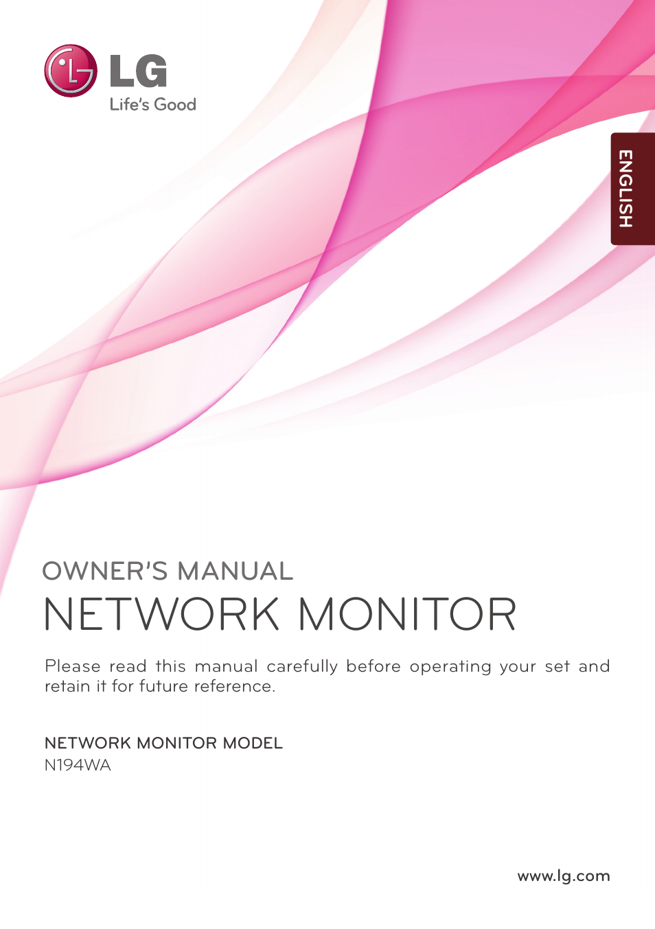 LG Network Monitor N194WA User Manual | 30 pages