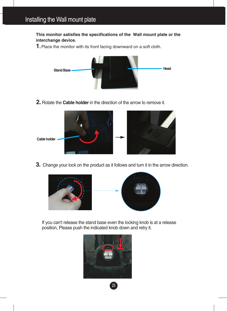 Installing the wall mount plate | LG Network Monitor N194WA User Manual | Page 27 / 30