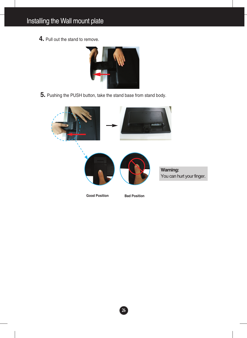 Installing the wall mount plate | LG Network Monitor N194WA User Manual | Page 28 / 30