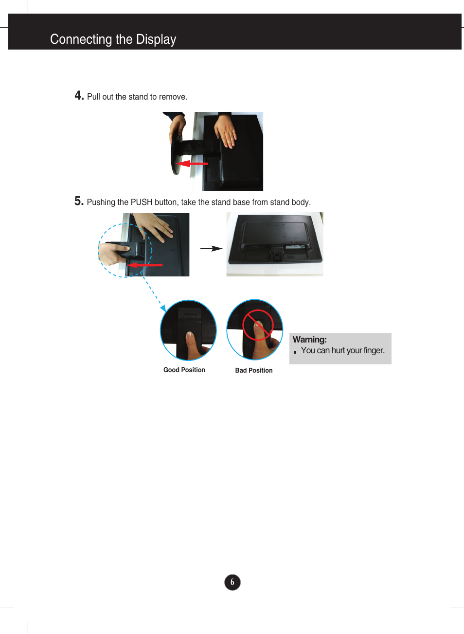 Connecting the display | LG Network Monitor N194WA User Manual | Page 8 / 30