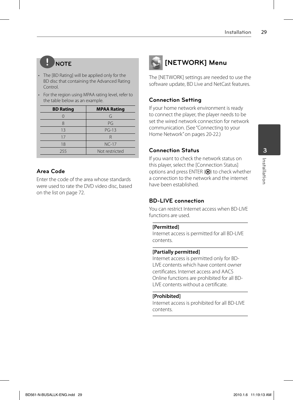 Network] menu | LG BD550 User Manual | Page 29 / 84