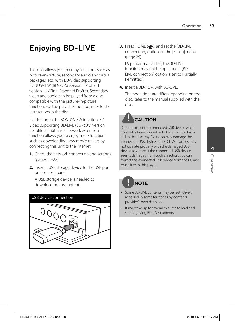 Enjoying bd-live | LG BD550 User Manual | Page 39 / 84