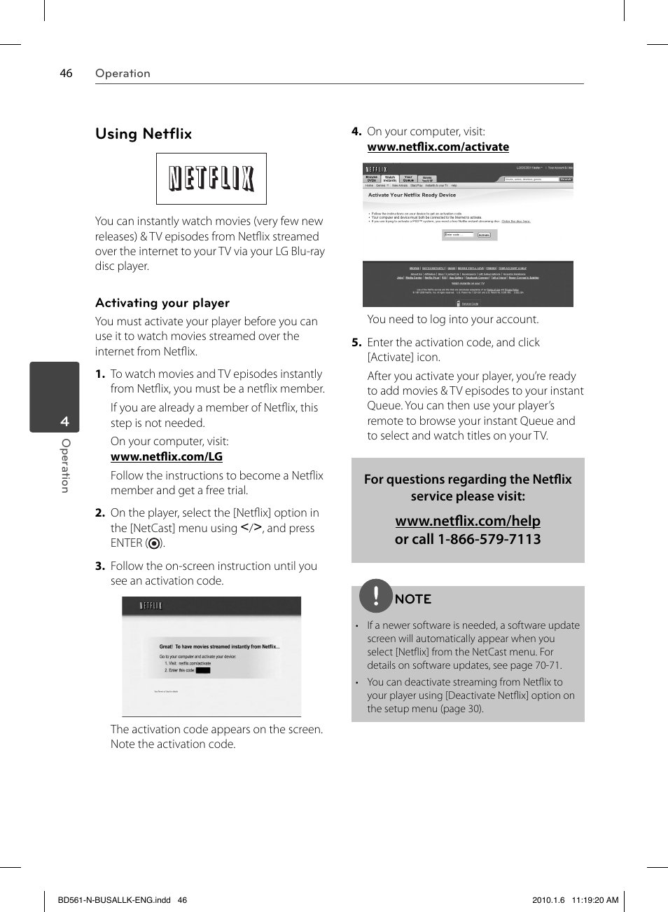 Using netﬂ ix | LG BD550 User Manual | Page 46 / 84