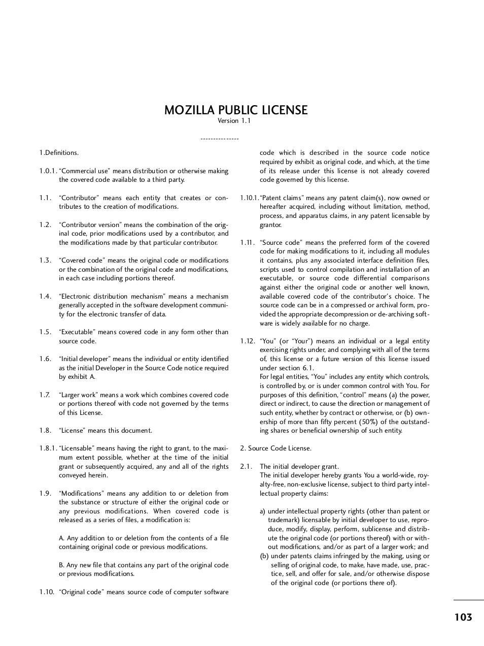 Mozilla public license | LG SAC34026004 User Manual | Page 105 / 156