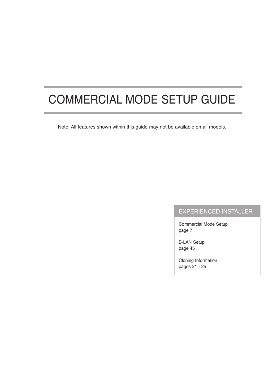 Commercial mode setup guide | LG SAC34026004 User Manual | Page 110 / 156