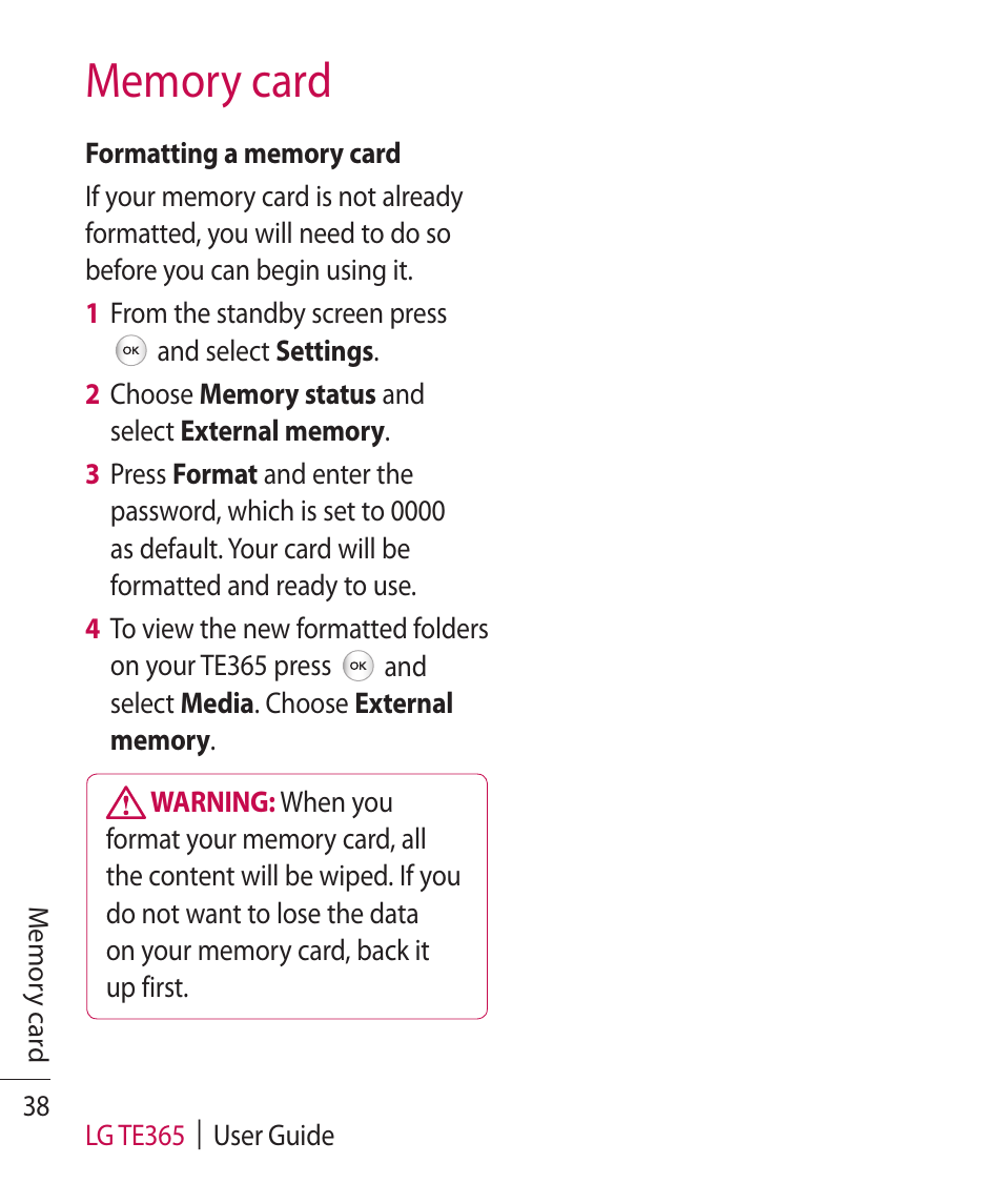 LG TE365 User Manual | Page 42 / 107