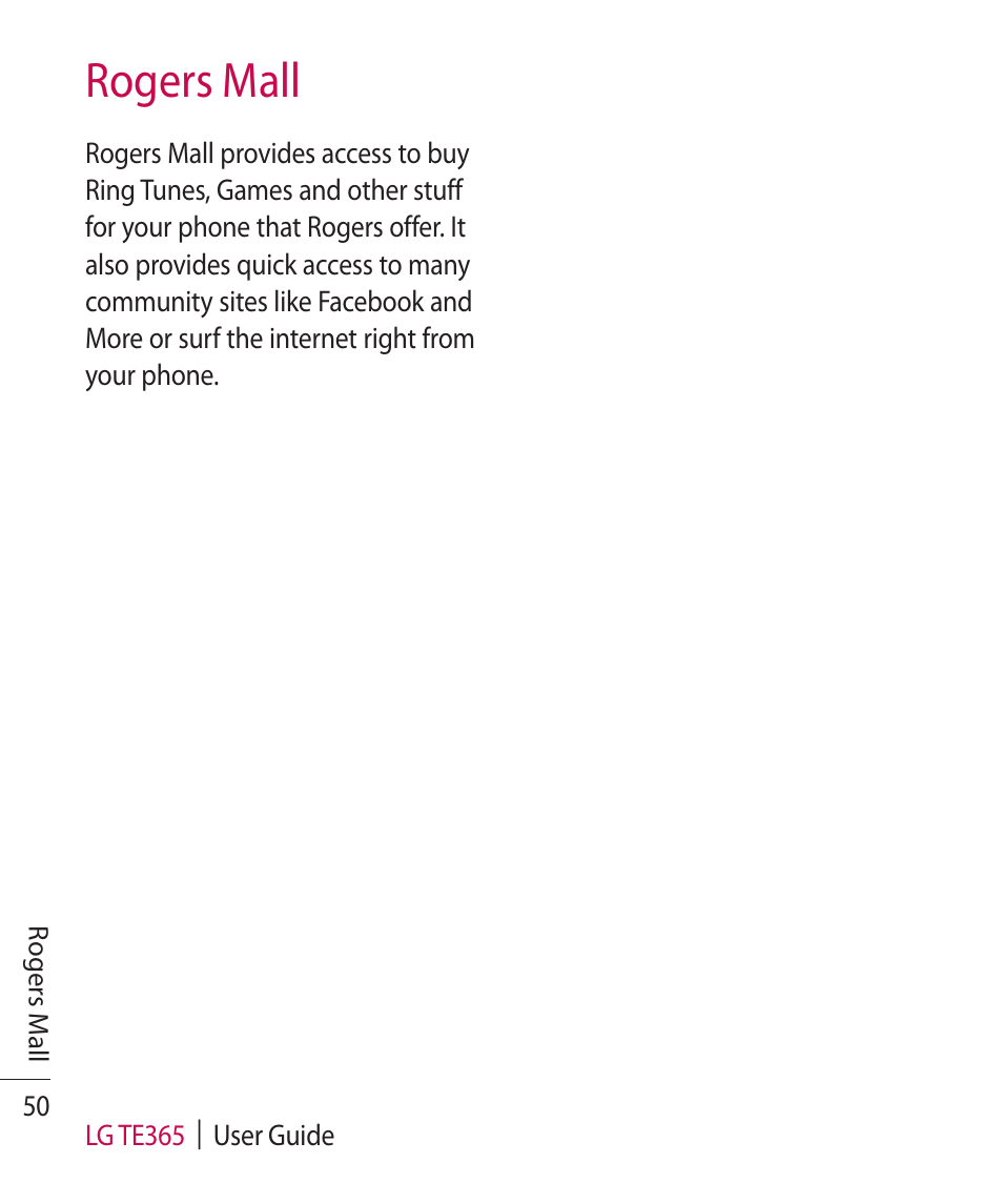 Rogers mall | LG TE365 User Manual | Page 54 / 107