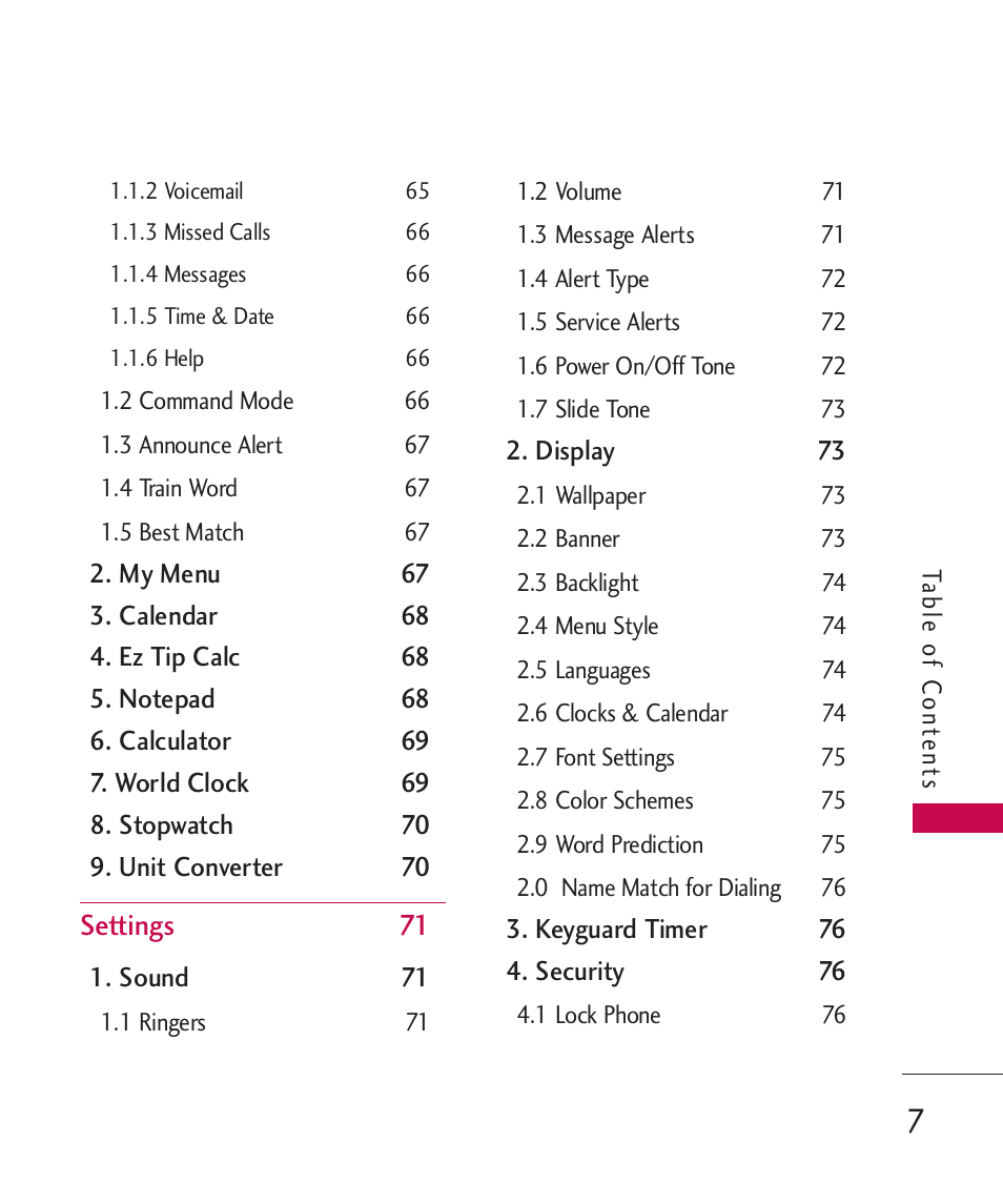 LG BANTER UX265G User Manual | Page 9 / 124