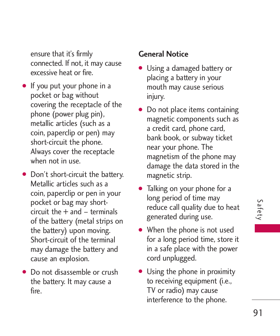 General notice | LG BANTER UX265G User Manual | Page 93 / 124