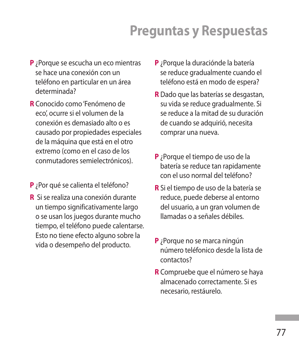 Preguntas y respuestas | LG 600G User Manual | Page 173 / 204