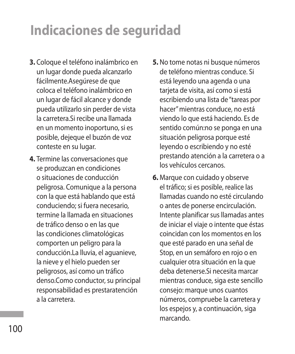 Indicaciones de seguridad | LG 600G User Manual | Page 196 / 204