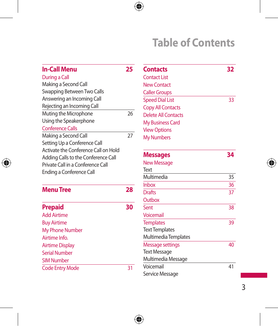 LG 600G User Manual | Page 5 / 204