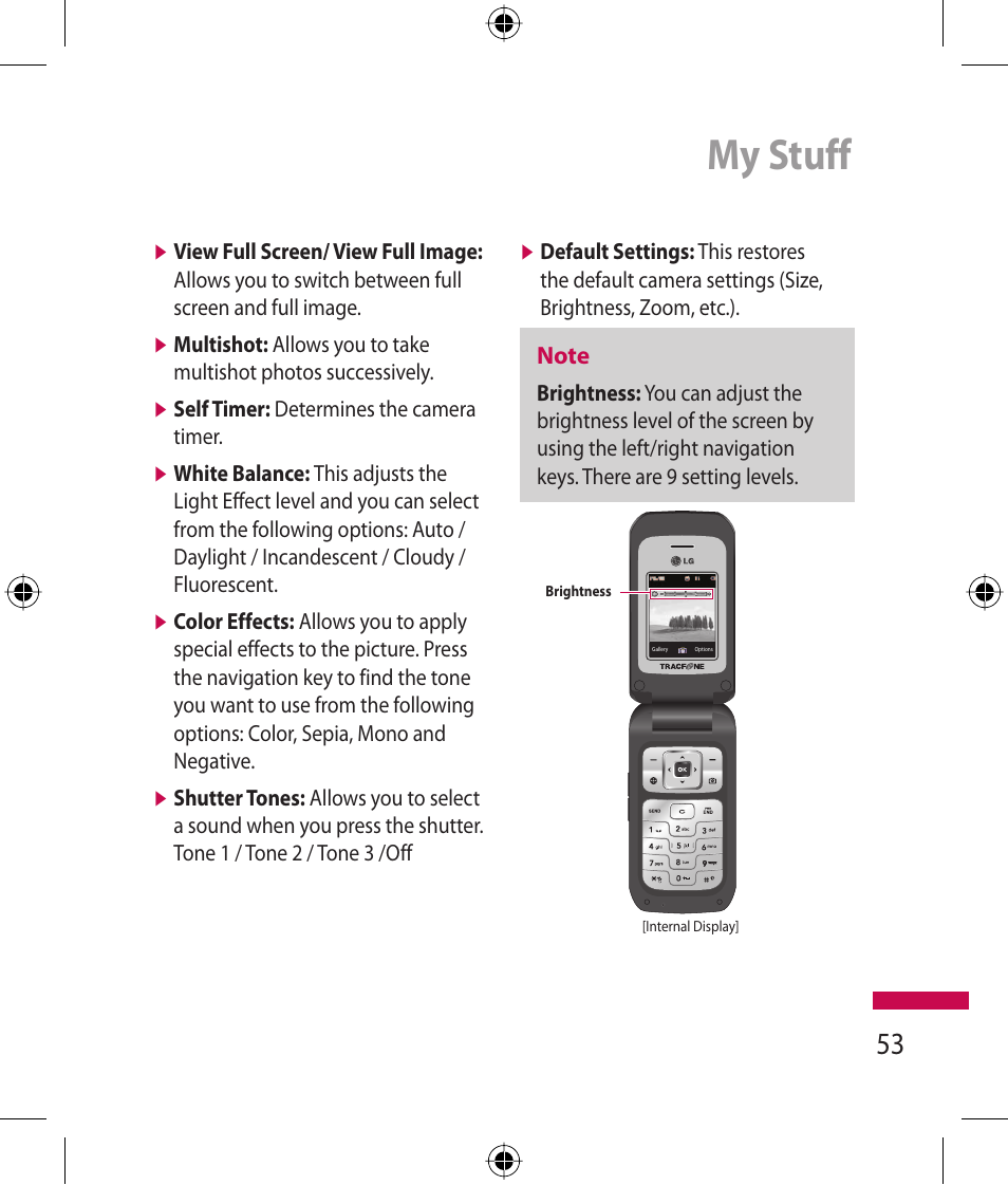 My stuff | LG 600G User Manual | Page 55 / 204