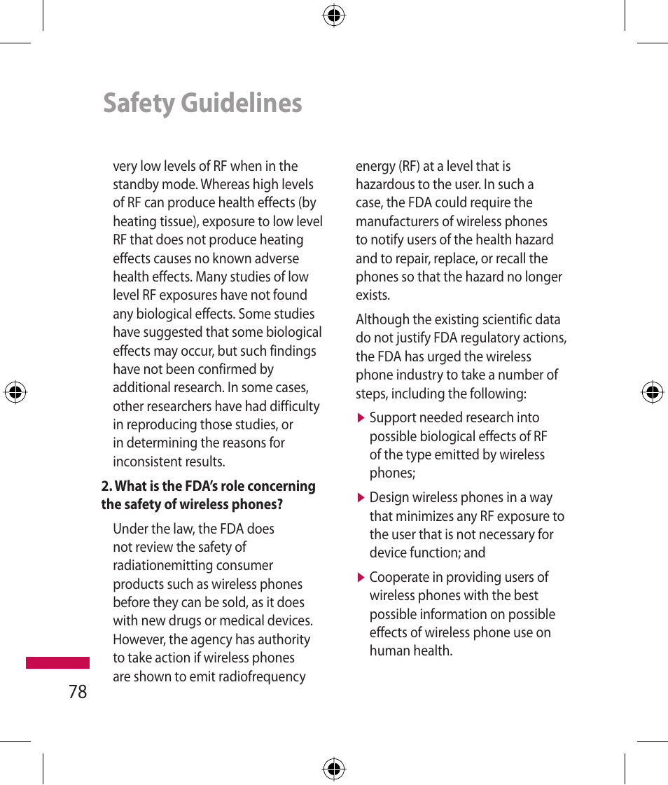 Safety guidelines | LG 600G User Manual | Page 80 / 204