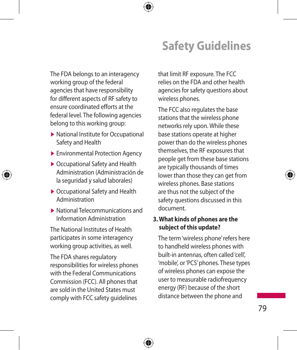 Safety guidelines | LG 600G User Manual | Page 81 / 204