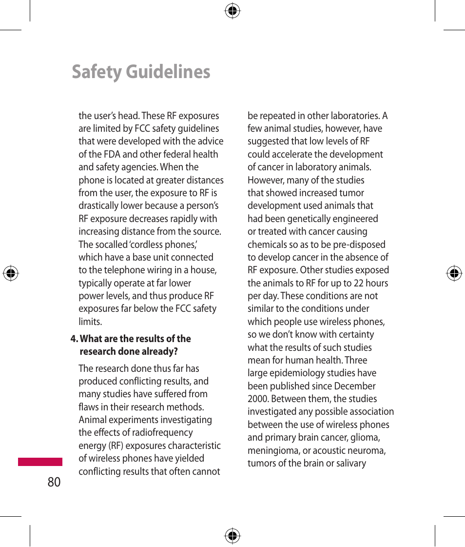 Safety guidelines | LG 600G User Manual | Page 82 / 204