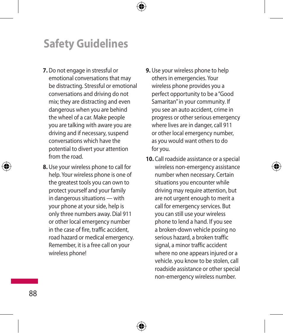 Safety guidelines | LG 600G User Manual | Page 90 / 204