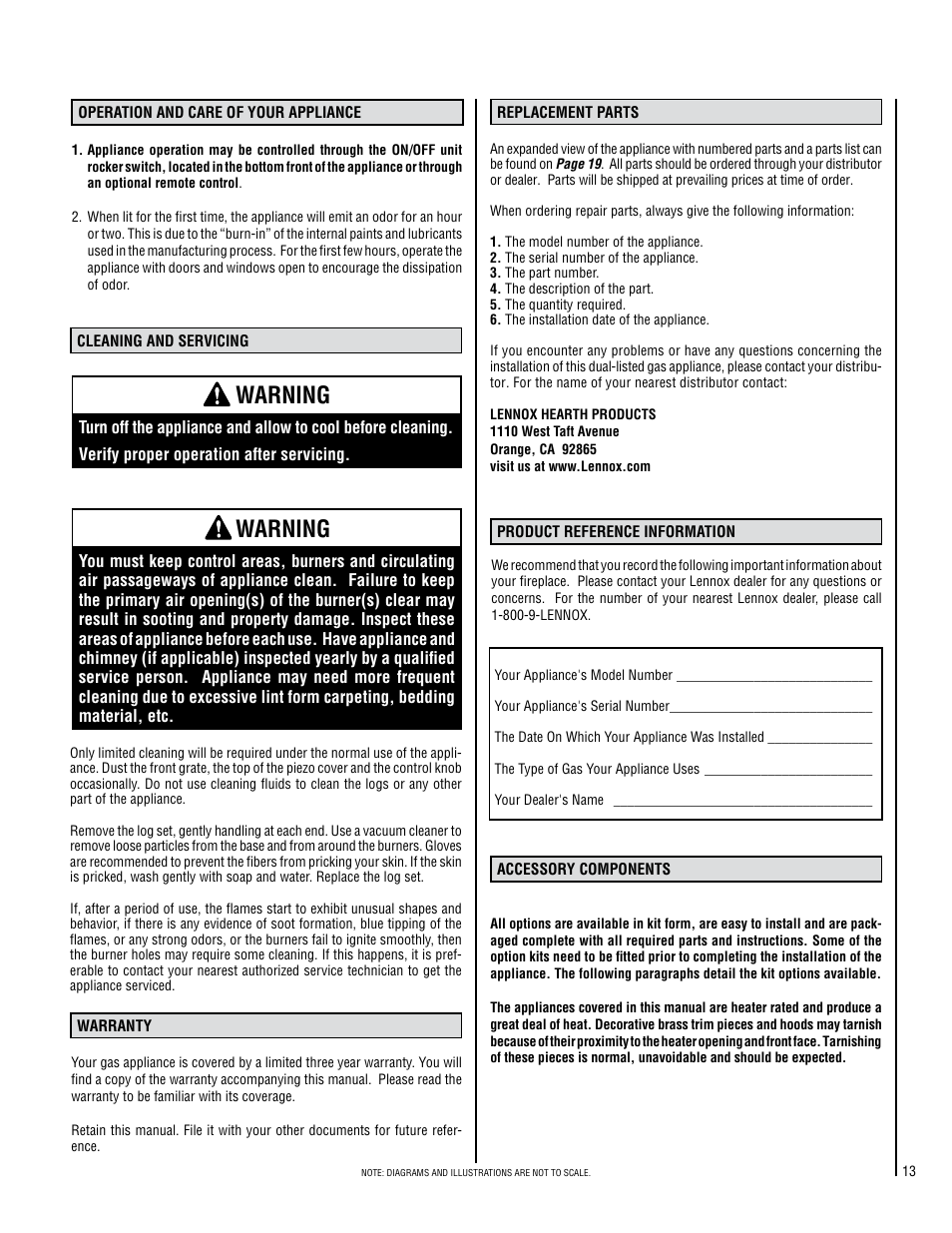 Warning | LG SHADOWDANCE LSVFSD-LP User Manual | Page 13 / 20