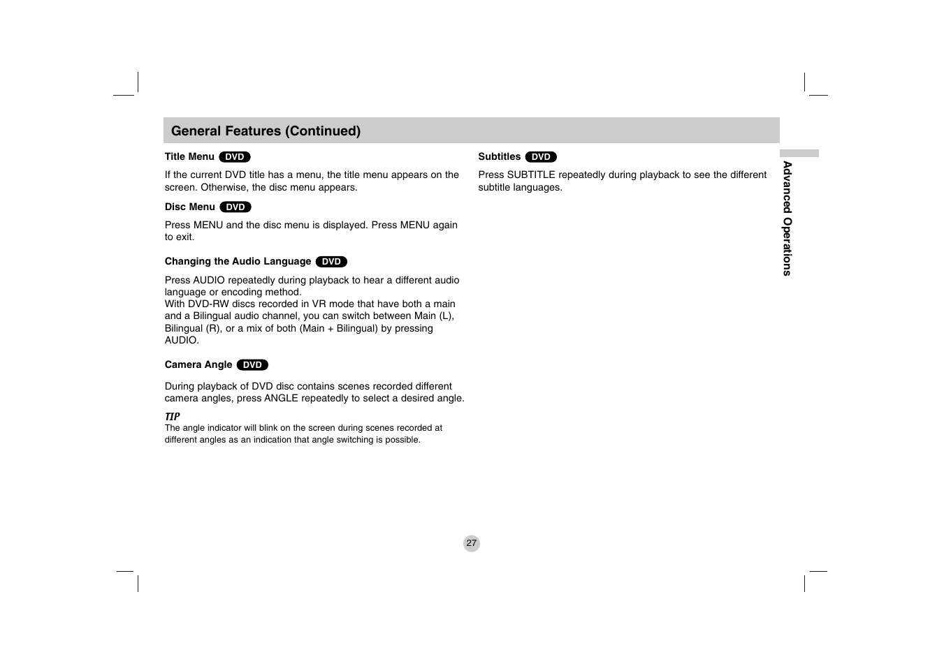 LG DP771 User Manual | Page 27 / 44