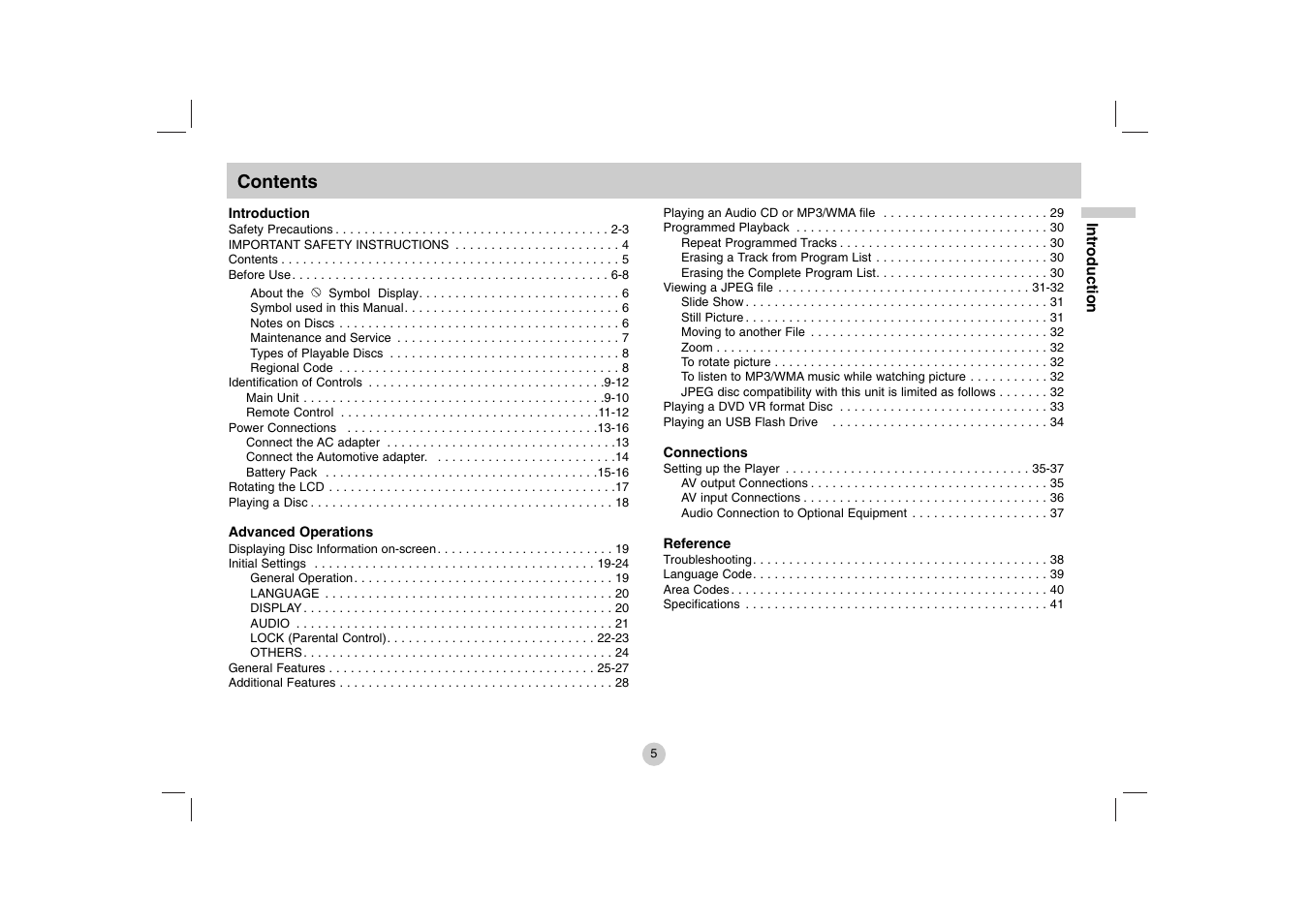 LG DP771 User Manual | Page 5 / 44