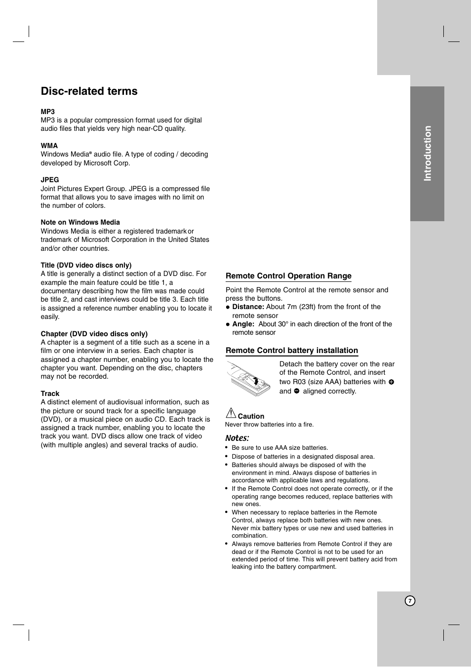 Disc-related terms, Introduction | LG LH-E9674 User Manual | Page 7 / 40