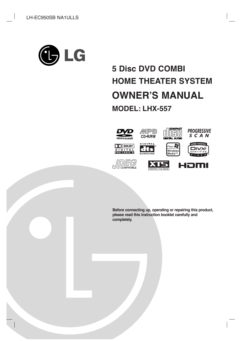 LG LHX-557 User Manual | 56 pages